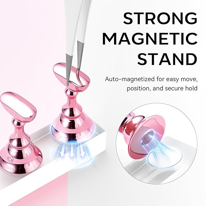 Makartt Nail Stand for Nails Art Display Practice Nail Holder for Painting Nails Stand for False Nail Press On Designs Magnetic Fake Nail Holder with 1M Double-sided Tape For Home DIY Salon Supplies
