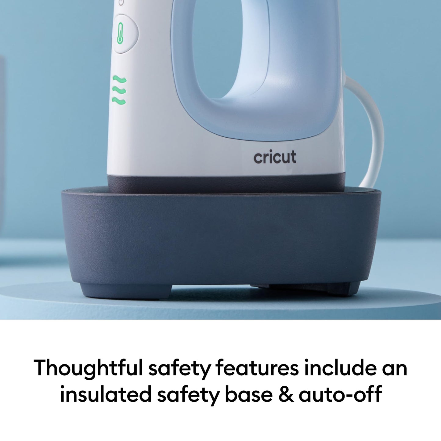 Cricut EasyPress Mini Heat Press - for Pressing Small Objects Like Shoes, Stuffed Animals, Hats & More - 3 Heat Settings & Precision Tip - Ceramic-Coated Heat Plate - Compact & Lightweight - Zen Blue