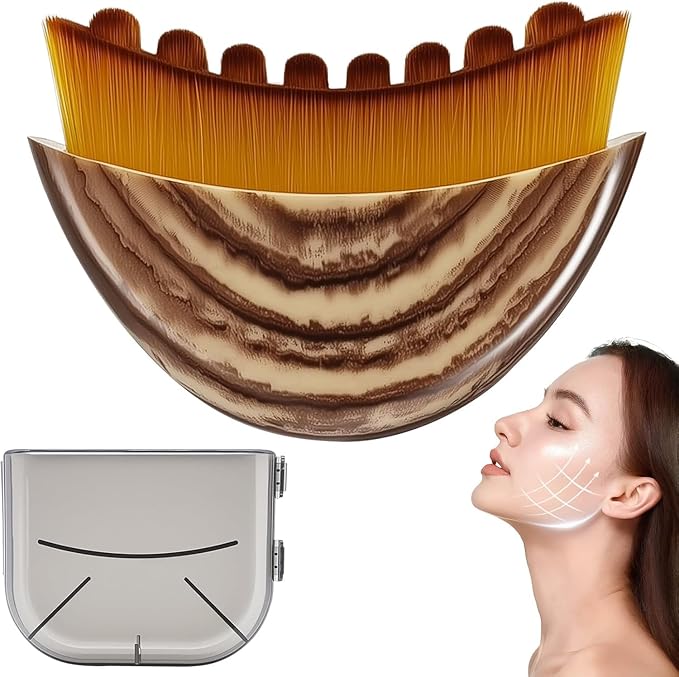 Lymphatic Contour Face Brush,Dry Lymphatic Contour Face Brush Soft Set,Lymphatic Drainage Massager for Face,Chin & Neck Relaxation,PortableBeauty Tool with Travel Case.Ã¯Â¼Â1PCSÃ¯Â¼Â