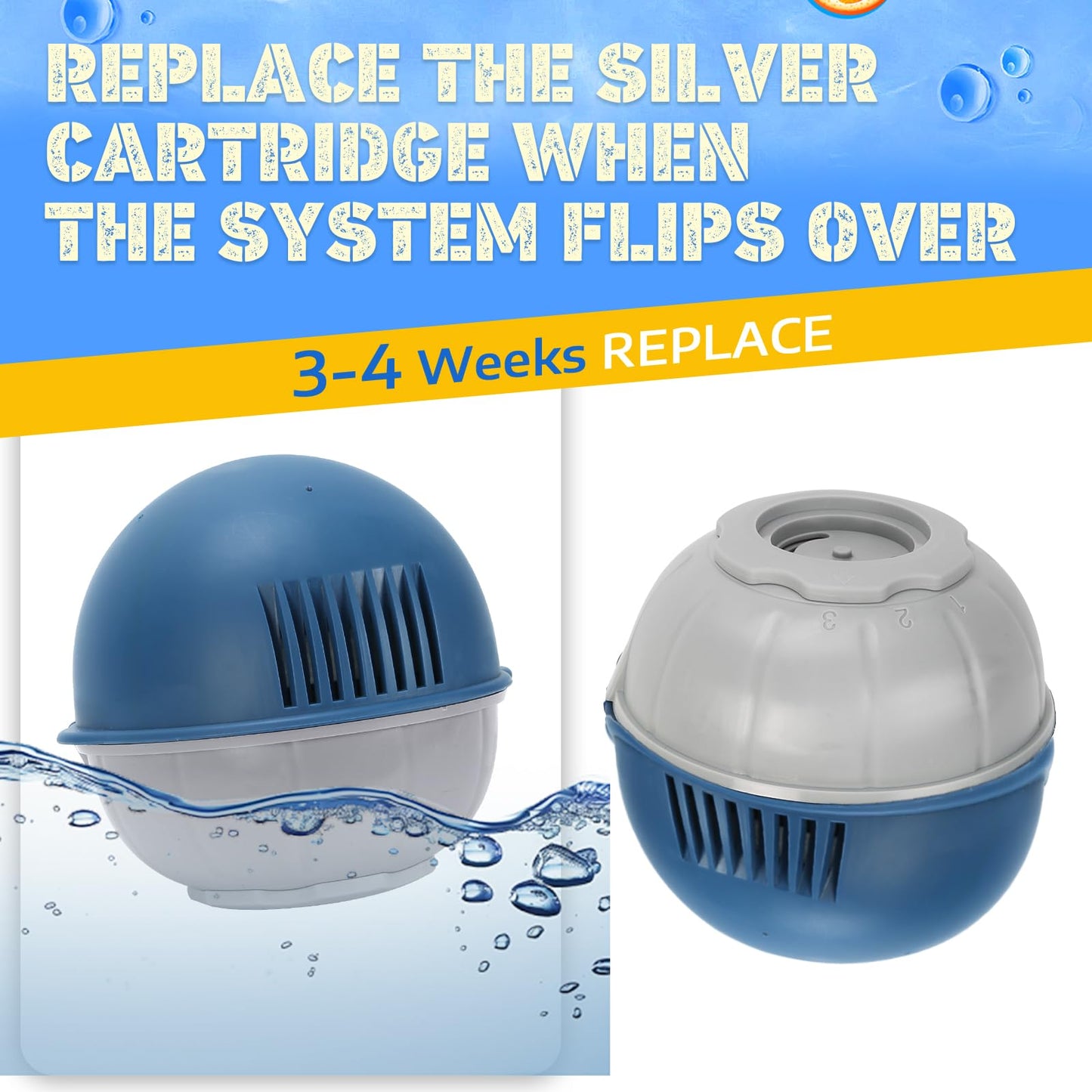 Hot Tub Floating System Mineral Cartridge + Prefilled Replacement Cartridge 1-Pack, Compatible with Frog Ease Floating System, Self-Regulating Water Treatment