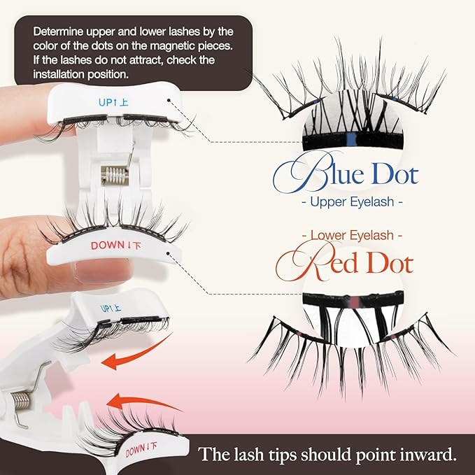 LASHVIEW Magnetic Eyelashes Natural Look, Reusable Magnetic Lashes with Applicator, No Glue Needed, Windproof & Waterproof,Comfort RCM01-1