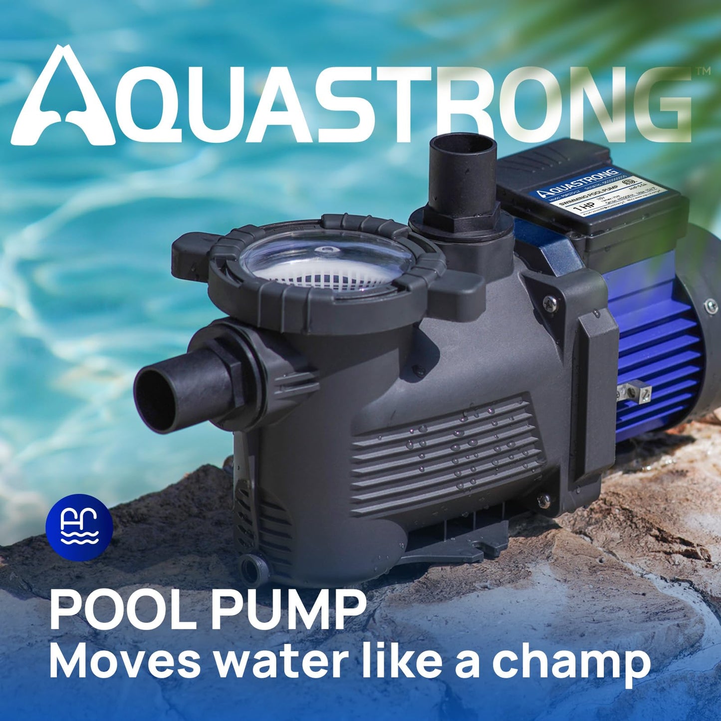 Aquastrong In/Above Ground Pool Pump High Flow Self Primming Swimming Pool Pump,
