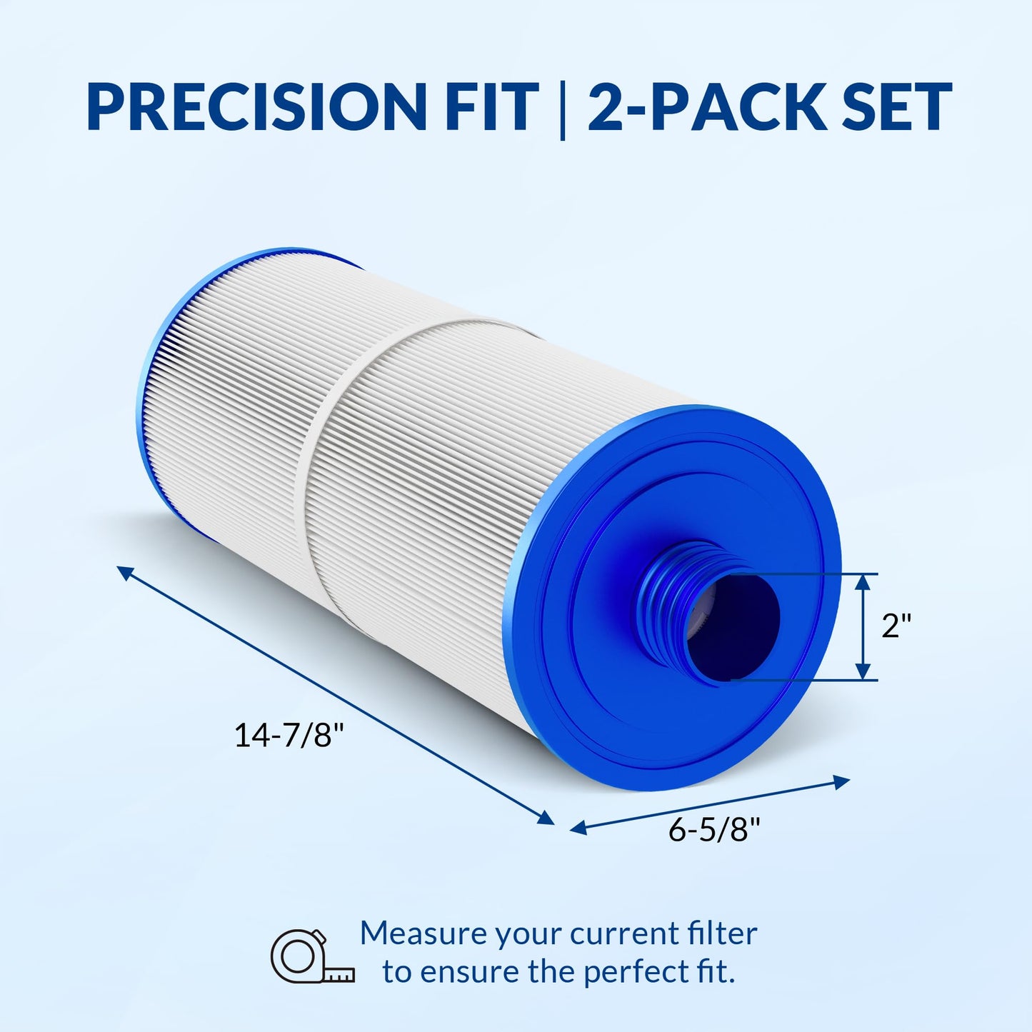 Swimara 2-Pack 6CH-960, PJW60TL-F2S, 6540-476 Replacement Hot Tub Filter, Compatible with Jacuzzi J-300 & J-400 Spa Filter, 2" Female Thread, Pro Series