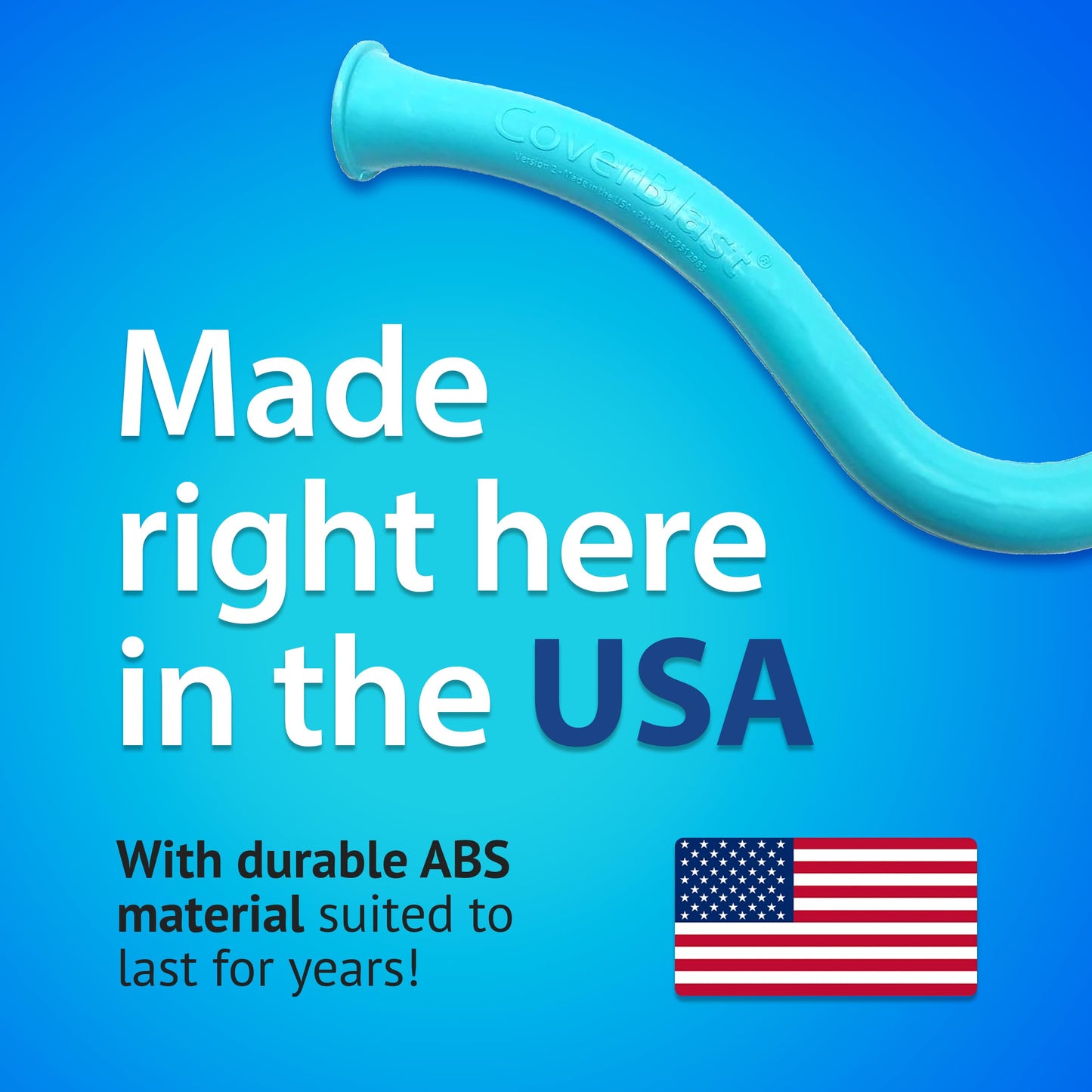 CoverBlast Pool Cover Pump Attachment - USA-Made & Patented Pool Cover Pump Hose Alternative w/ 25ft. Range - Easy-To-Install & Use Year-Round - Replaces Traditional Hoses (Light Blue)