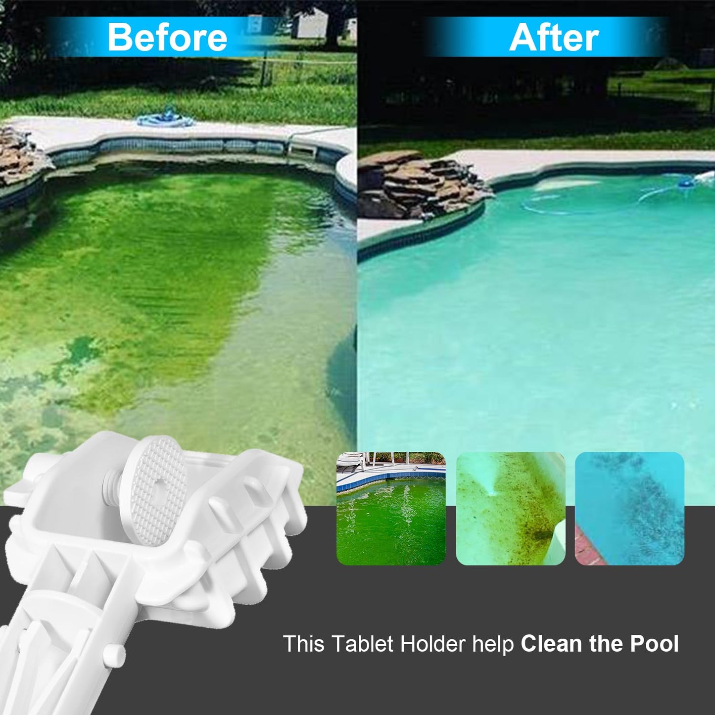 Pool Tab Holder Tablet Holder with EZ-Clip Handle for Pool Care