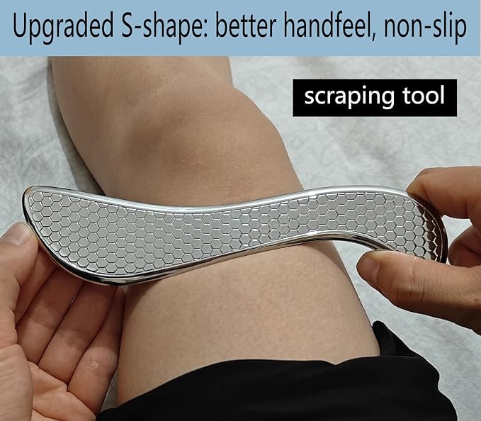 Muscle Scraper IASTM Tool Set (3-Piece) gua sha Stainless Steel fascial Release Tool deep Soft Tissue Massage Tool Set