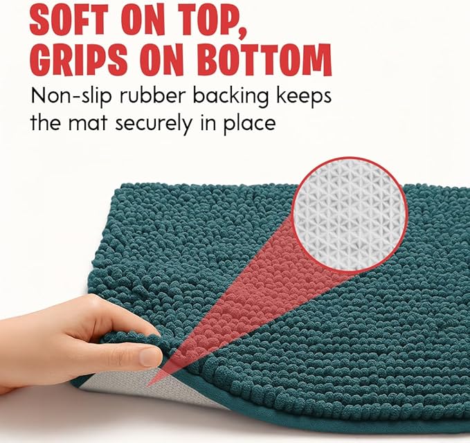 MudGuard Mat™ Dog Door Mat for Muddy Paws, Super Absorbent Microfiber, Non-Slip Indoor Mat, Quick Dry Chenille Mud Mat for Dogs & Entryway, Washable, Atlantic Blue 24" x 36"