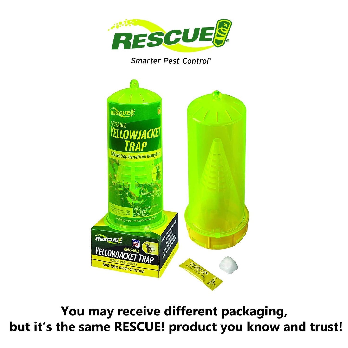 RESCUE! Reusable Yellowjacket Trap – Includes Attractant - 4 Traps