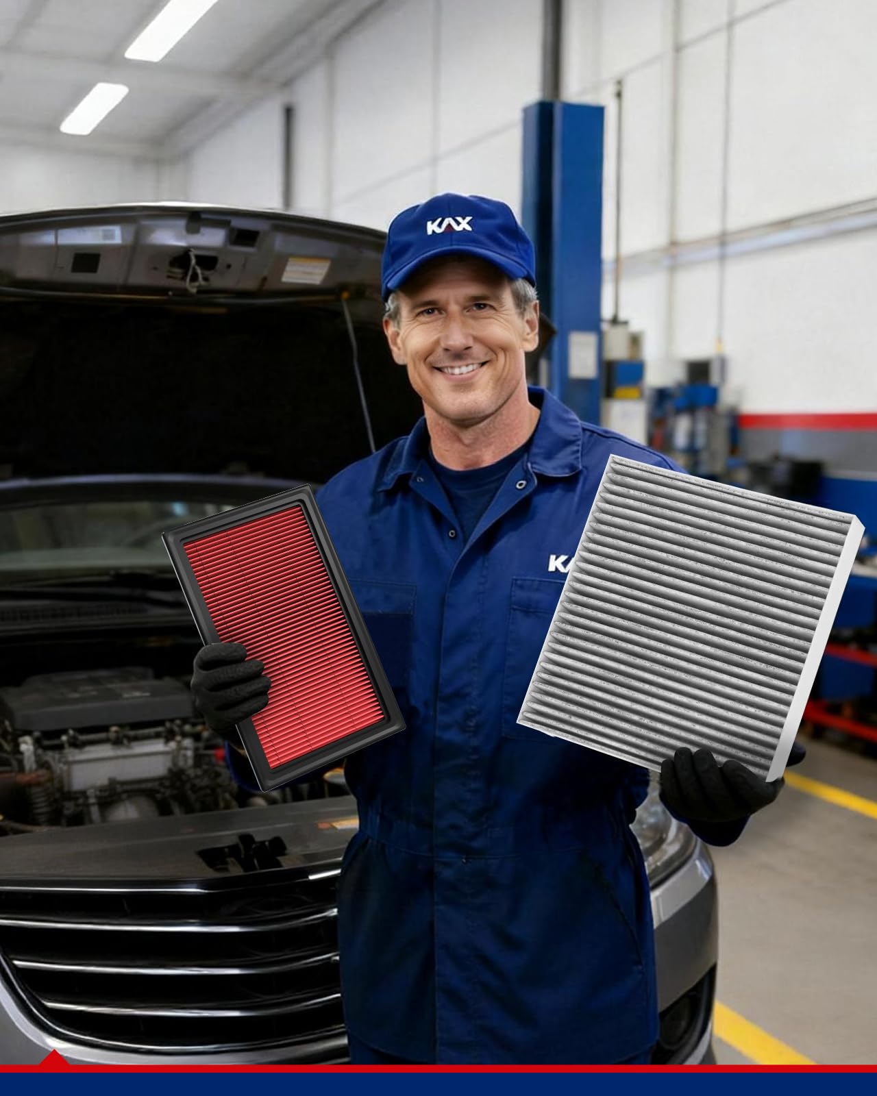 KAX Engine & Cabin Air Filter Kit, Replacement for Toyota Camry 2002-2006, Sienna 2004-2010 3.3L/3.5L, Solara 2004-2008, Lexus RX350 2007-2009, ES330 2004-2006, Replace# CA9360 CF10132