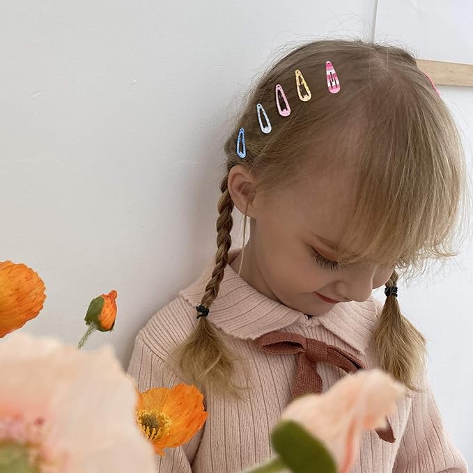Toddler Hair Clips, Funtopia 80 Pcs (1.2 Inch, 3cm) Cute Mini Snap Hair Clips for Baby Girls Kids, Colorful Small Snap Barrettes Metal Barrette for Fine Hair