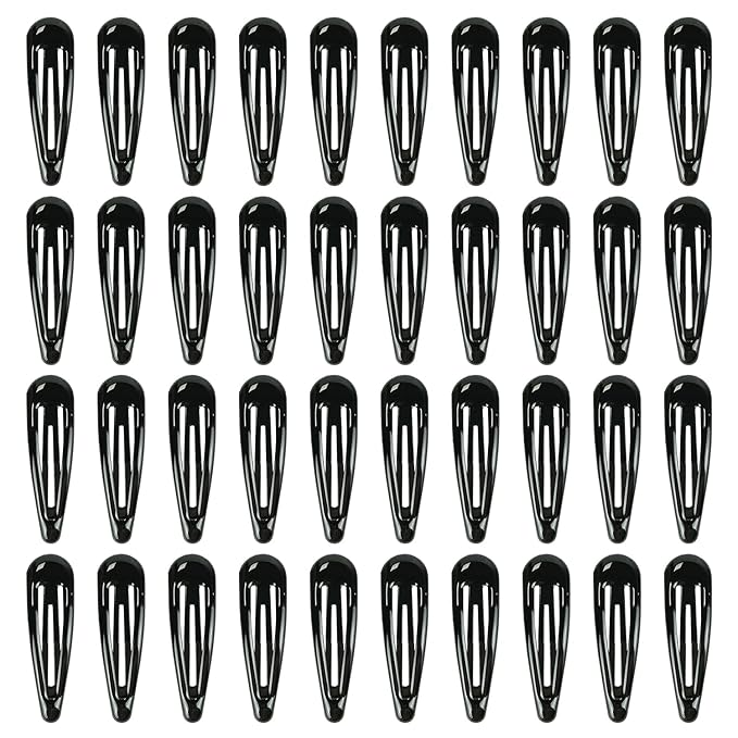 40pcs Snap Hair Clips, 2'' Hair Clip, Non-slip Black Hairpin Accessories for Women Girls, Metal Barrettes for Styling, Black