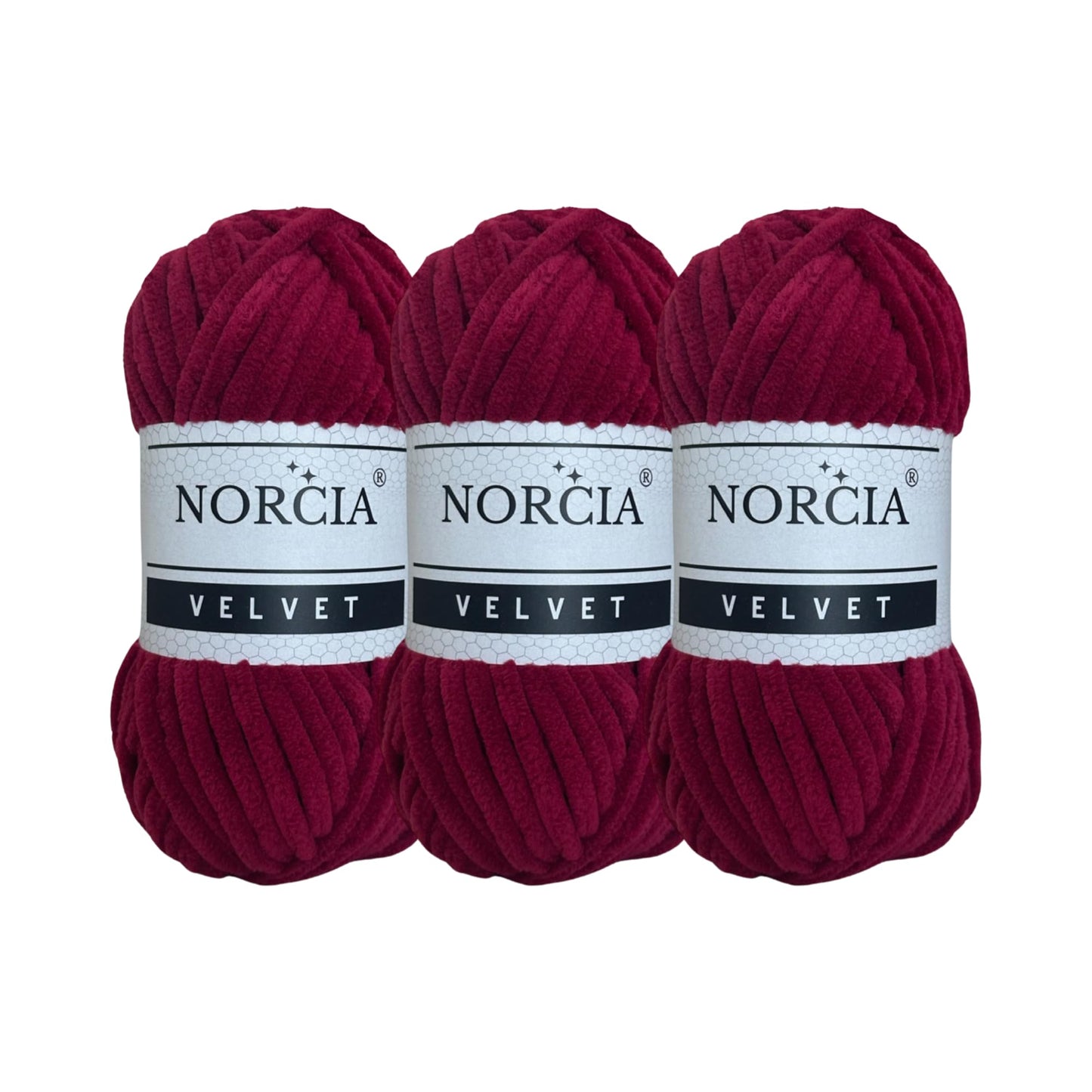 Soft Velvet Yarn Chenille Yarn for Crocheting Super Bulky 3x100g (3x75 yds) Baby Blanket Yarn for Knitting Amigurumi Yarn for Crochet Weaving Craft (Burgundy, 3 Skeins)