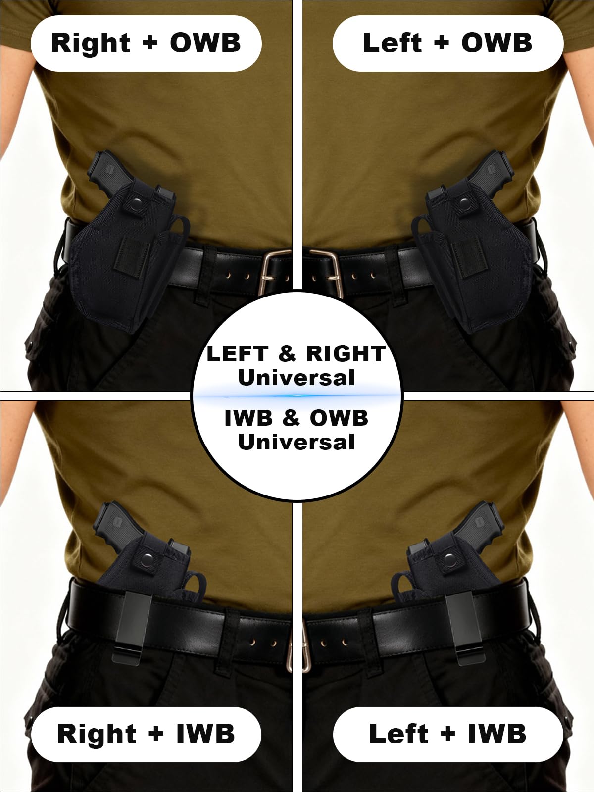 Glock 19 Gun Holster for Men & Women, IWB/OWB Concealed Carry Holsters, 9mm Pistlo Holster fits Glock 19/17/43X/23/26/27, 1911, 380 45ACP, S&W M&P Shield, Sig
