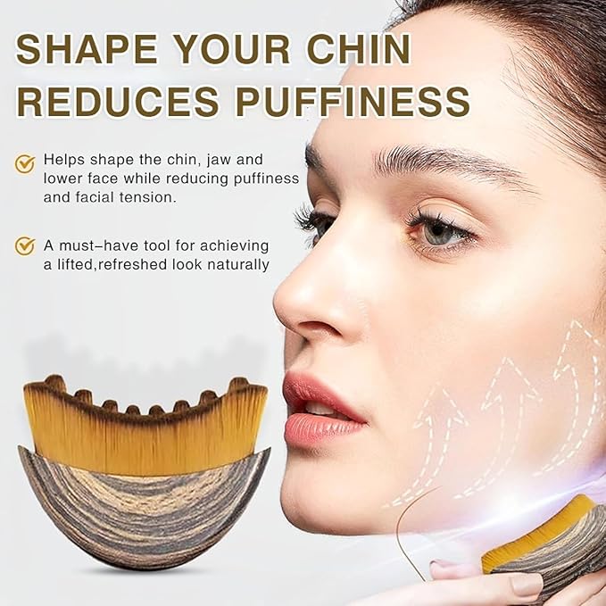 New Lymphatic Contour Face Brush - Dry Brushing Face Massager for Lymphatic Drainage, Chin & Jawline Sculpting - Ergonomic Skin Fit Design to Reduce Puffiness, Relieve Fatigue (3PCS)