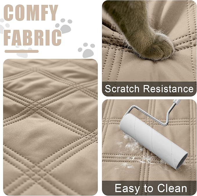 Smiry Waterproof Dog Bed Cover Blanket 40x70, Soft Reversible Pet Blanket, Washable Leakproof Cats Dogs Couch Cover for Sofa, Couch, Furniture, Taupe/Taupe