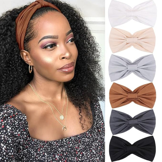 Kachanaa 6 Packs New Wide Headbands for Women's Hair,Non Slip Soft Elastic Bandeau Hair Bands Makeup Yoga Workout Running Sweat Hair Wraps Fashion Hair Accessories