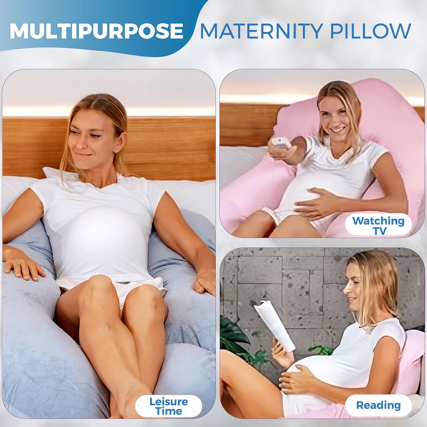 PILLANI Pregnancy Pillows for Sleeping - V C U Shaped Full Body Pillow with Removable Cover, 57inch Cooling Maternity Pillow for Pregnant Women, Support for Back Belly Legs Hip - Pregnancy Must Haves