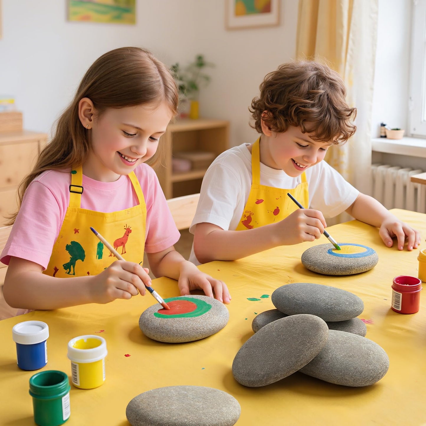 Simetufy 12Pcs 5-6 Inch Extra Large Rocks for Painting Flat Painting Rocks for Mandala, Smooth Stones for Art & Crafts, Kindness Stone, DIY Home Decoration