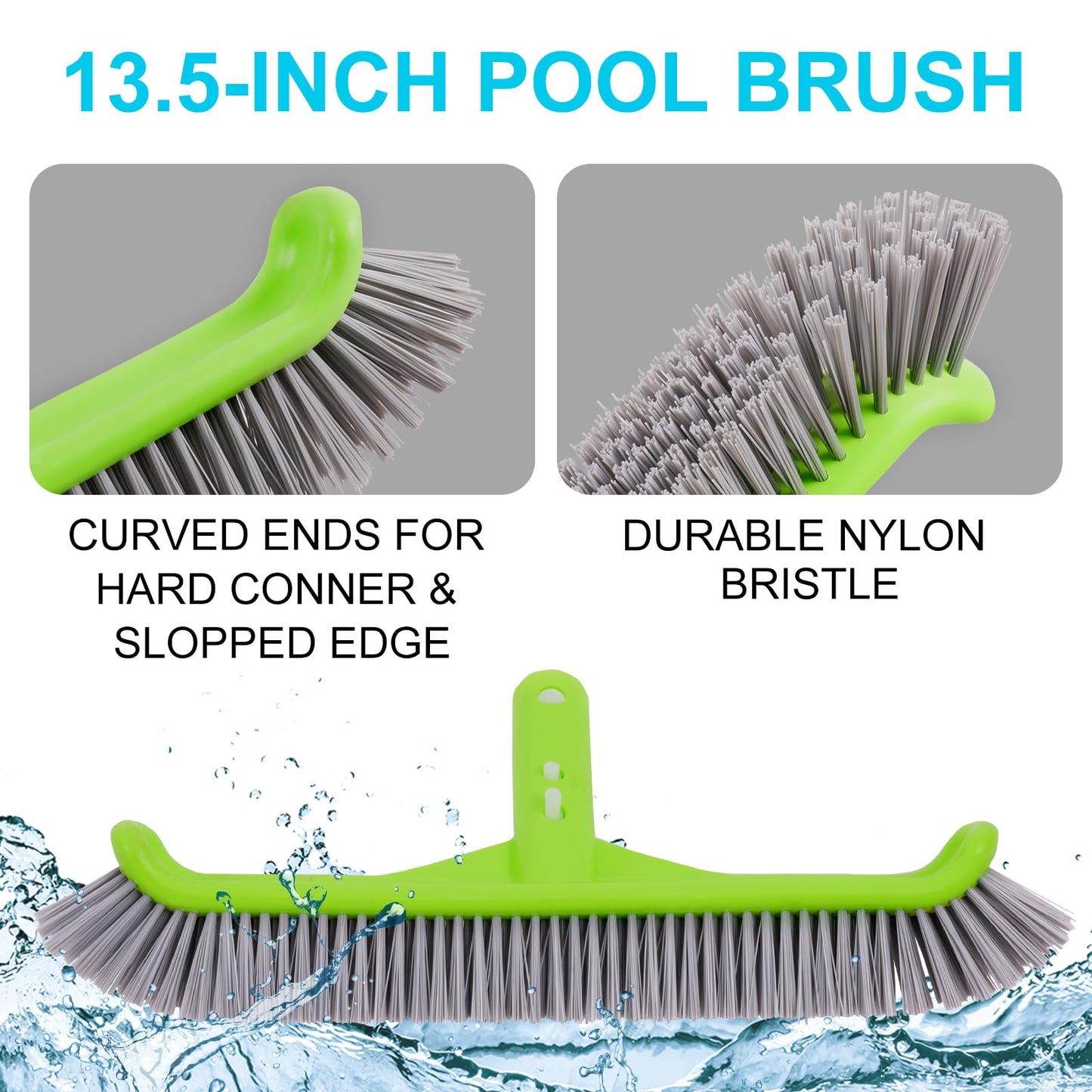 Sepetrel Deluxe Swimming Pool Cleaning Kit with Spa Jet Vacuum Cleaner,Brush, Semi-deep Skimmer Net & Adjustable 57.5-inch Pole,Ideal for Cleaning Above Ground,Inflatable Pools