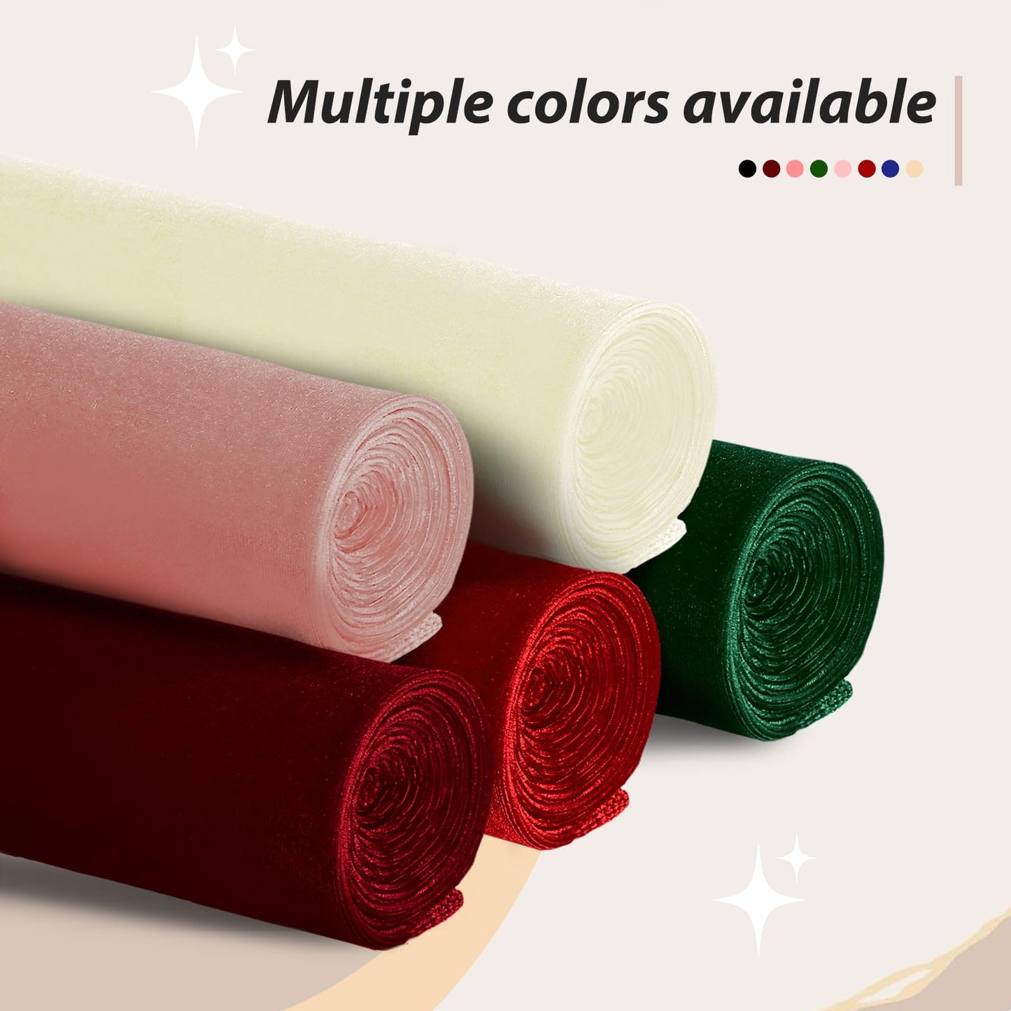 KKJIAF Burgundy Stretch Velvet Fabric 60 Inch Wide, 2 Yard Soft Stretchy Fabric for Sewing Clothes, Apparel, Costume, Crafts - 90% Polyester 10% Spandex