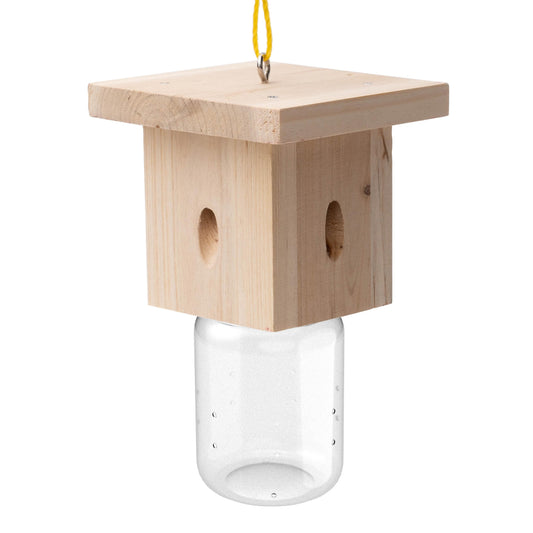 1 PCS Wood Carpenter Bee Trap for Outside - Best Bee Trap - Nature Hanging Carpenter Bee Traps Plastic Jar Outdoor - Insect Traps