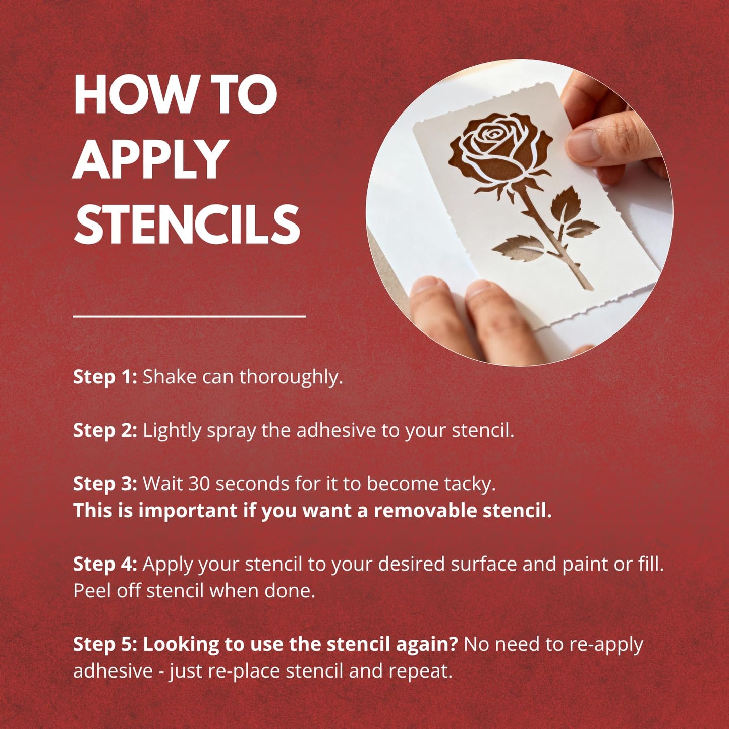 Stencil Ease Stencil Adhesive Spray – Repositionable, Low-Tack Temporary Hold for Stencils & Templates, Clean Removal on Walls, Wood, Glass, Paper & Crafts (2 Pack, 4.4oz)