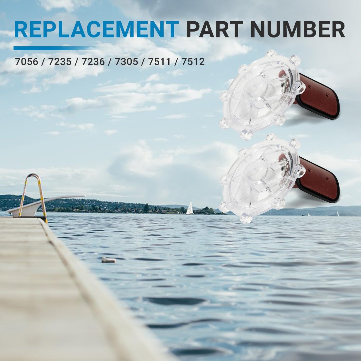 Aumzong 7056 2Pcs Check Valve Covers with Flapper Assembly Compatible with Zodiac Jandy Spring Check Valve Replacement# 7235,7305