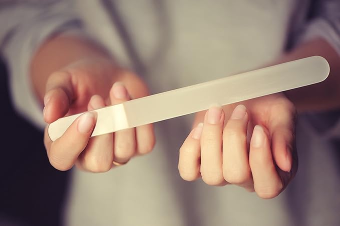 Mont Bleu Large Professional Glass Nail File - Genuine Czech Tempered Glass - Handmade in Czech Republic - Best Crystal Nail File for Natural Nails