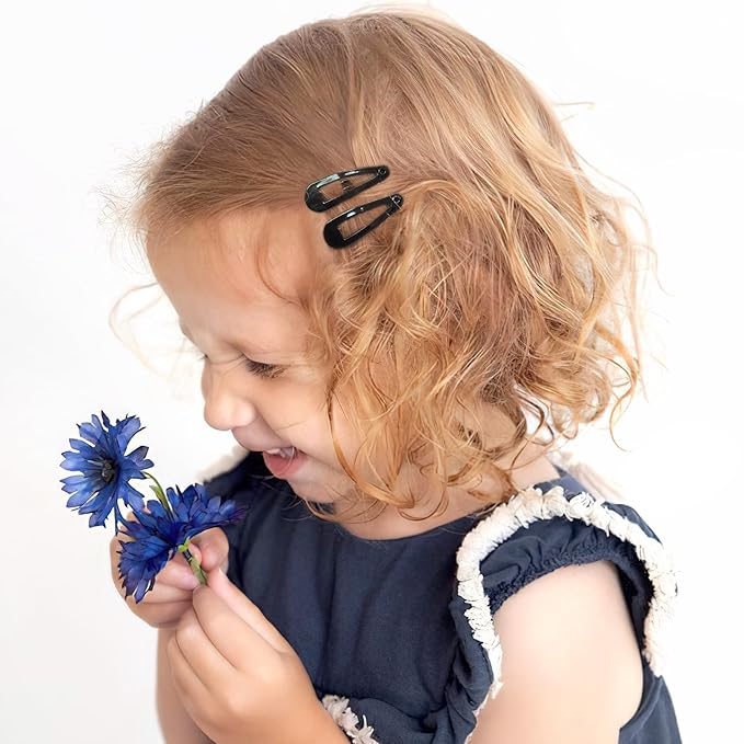 1Inch Black Snap Hair Clips, 60Pcs Small Clips for Little Girls, Baby Infant 3cm Candy Color Hair Clips Barrettes for Toddlers Hair Accessories