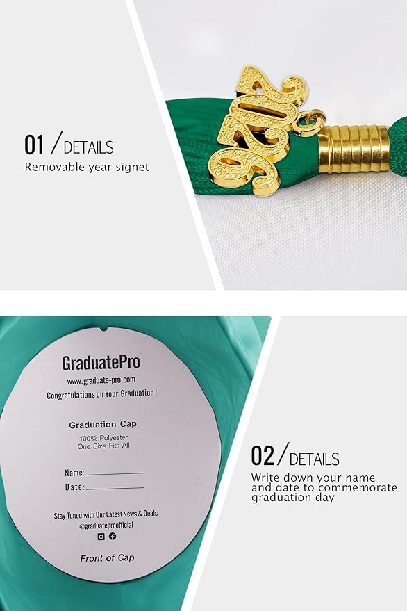 GraduatePro Matte Graduation Cap with 2026 Tassel for Adults High School and Bachelor Master 12 Colors