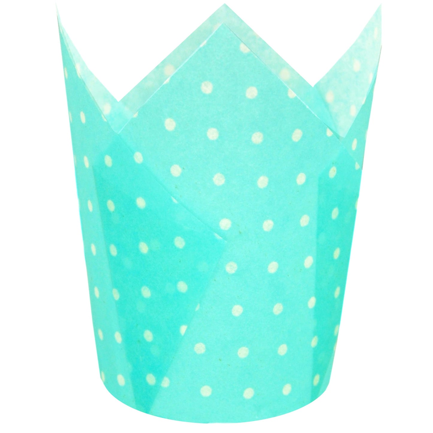 QLSmypkg Large Muffin Greaseproof paper Baking cupcake cups, 2-1/4" x 4" Blue printed with Polka Dot Tulip Baking Cup(Large) (125pcs)
