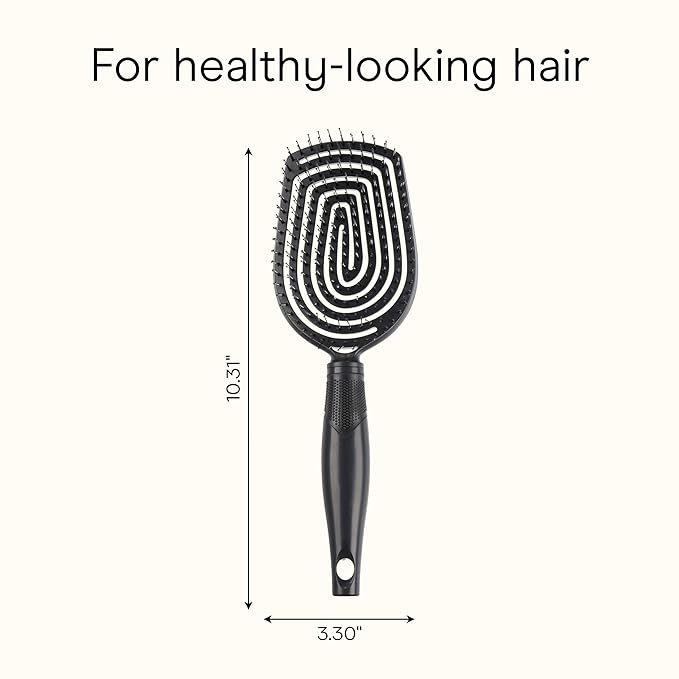 Conair Scalp Care Detangling hairbrush - Curly Hair Brush - Scalp Massager - hairbrushes for women & men - detangler for all lengths and types - can use wet or dry - Black Onyx