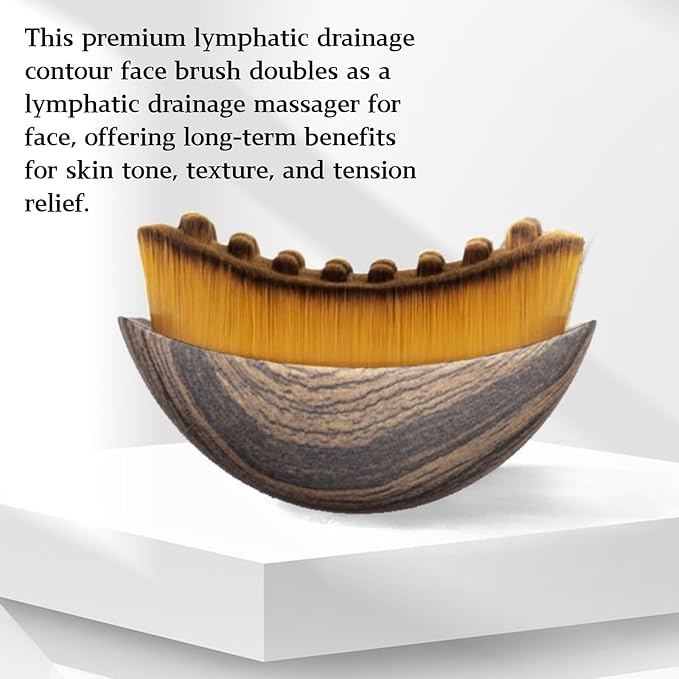 2PCS New Lymphatic Contour Face Brush, Contour Face Brush for Lymphatic Drainage, Ergonomically Designed to Fit The Skin Precisely, Face Lifting Tool for Skincare Routine|Portable Gua Sha Alternative