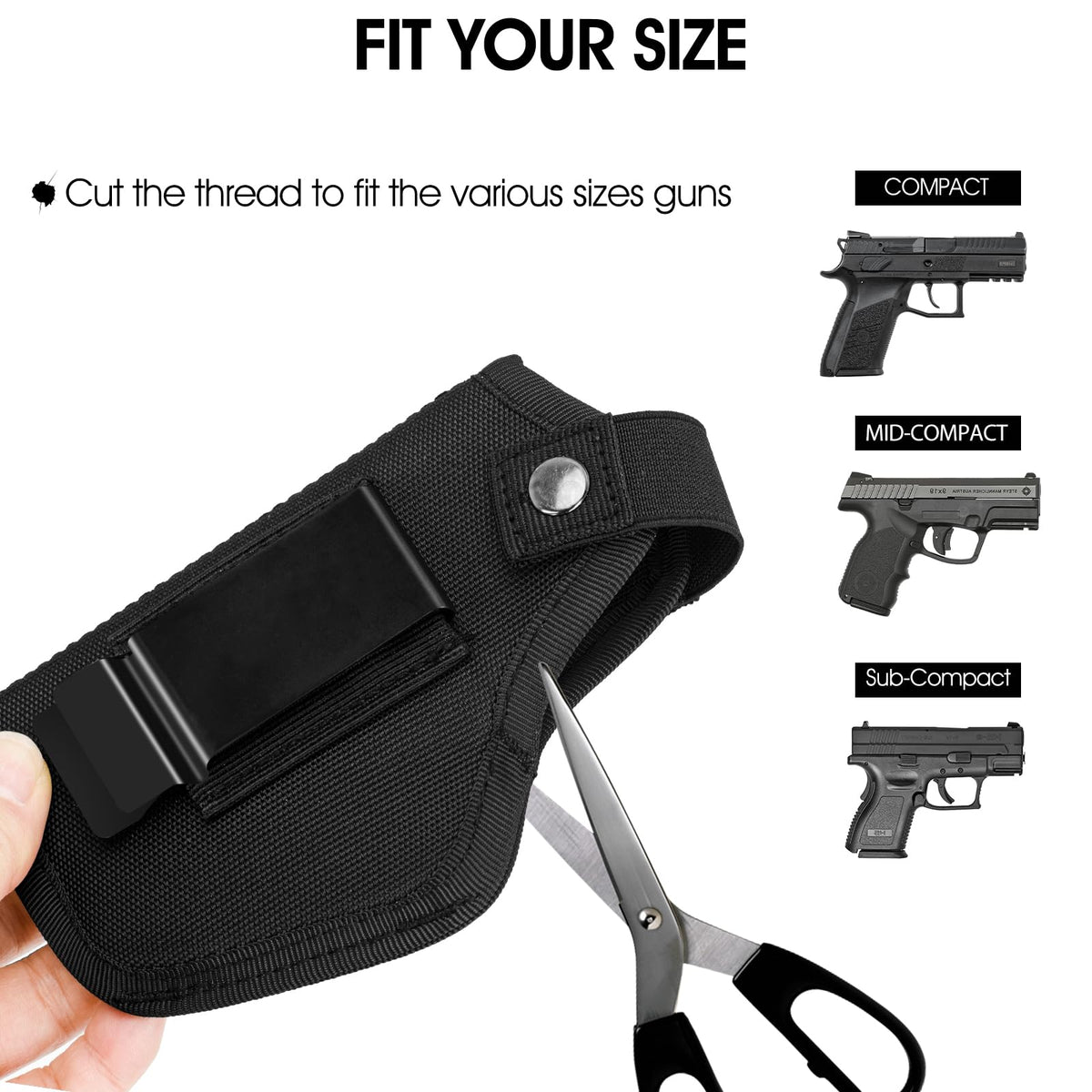 2 Pack Upgrade Concealed Carry Gun Holster for Men Women, Universal IWB OWB Holster Right/Left Hand Draw Fits S&W M&P Shield 9MM Glock 19 26 27 42 43 Subcompact Compact Pistols