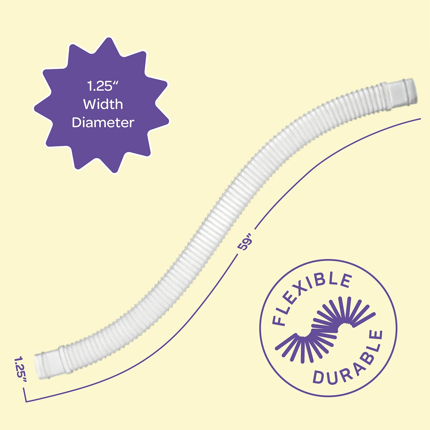 Replacement Hose For Above Ground Pools [Set of 2] 1.25" Diameter, 59" Long Accessory Pool Pump Replacement Hose - Filter Pump Hose Compatible with Intex Pump Models #607/#637