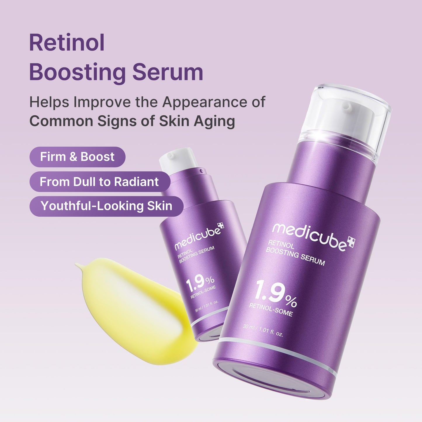 medicube Retinol Boosting Serum | Intensive Firming, Hydration & Plumping Care with Retinol, Peptides & Vitamins | Pore-Refining, Smooth Radiant Skin | Korean Skincare, 1.01 fl. oz