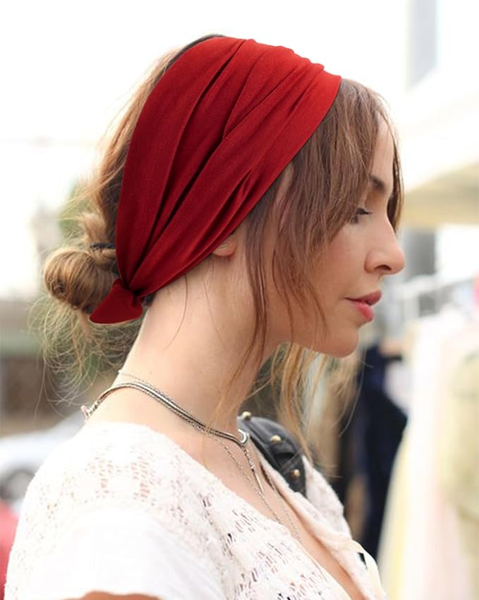 DRESHOW 8 Pack Bow Headbands of Solid Color for WomenÃ¢ÂÂs Hair Non Slip Wide Vintage Head Wraps Knotted Cute Hair Band Accessories
