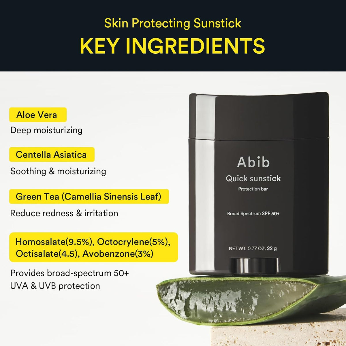 Abib Airy & Quick Sunstick DUO Broad Spectrum SPF50+ 1.58 oz / 45g (Semi-matte & Glowing) | Korean Suncreen Stick Suncare Sunblock, No Whitecast, Protector Solar Barra, Water resistant