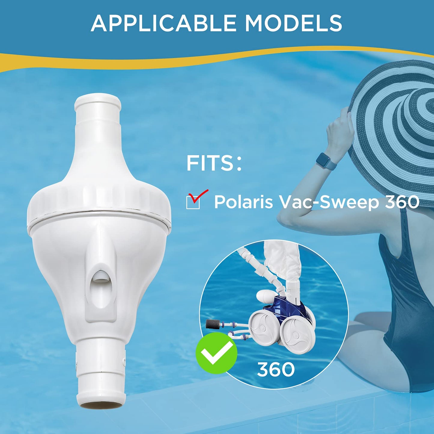MAKHOON Upgraded 9-100-1200 Backup Valve Replacement for Polaris 360 Pool Cleaner, The Body has Been Reinforced, Longer Life Than Zodiac 9-100-1200,(NOT Compatible with Polaris 280 380 Pool Cleaner)