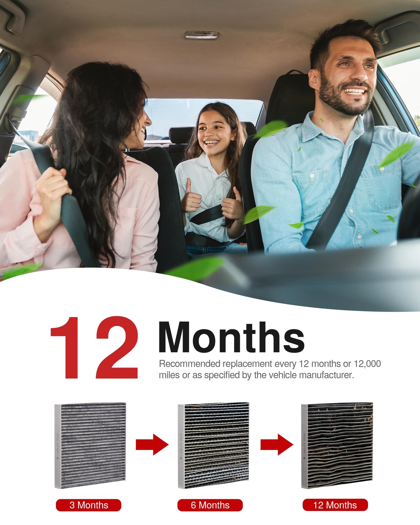 Puroma Cabin Air Filter with Activated Carbon, Replacement for CP134, CF10134, Honda & Acura, Civic, CR-V, Odyssey, CSX, ILX, MDX, RDX, AT134 (2 pc)