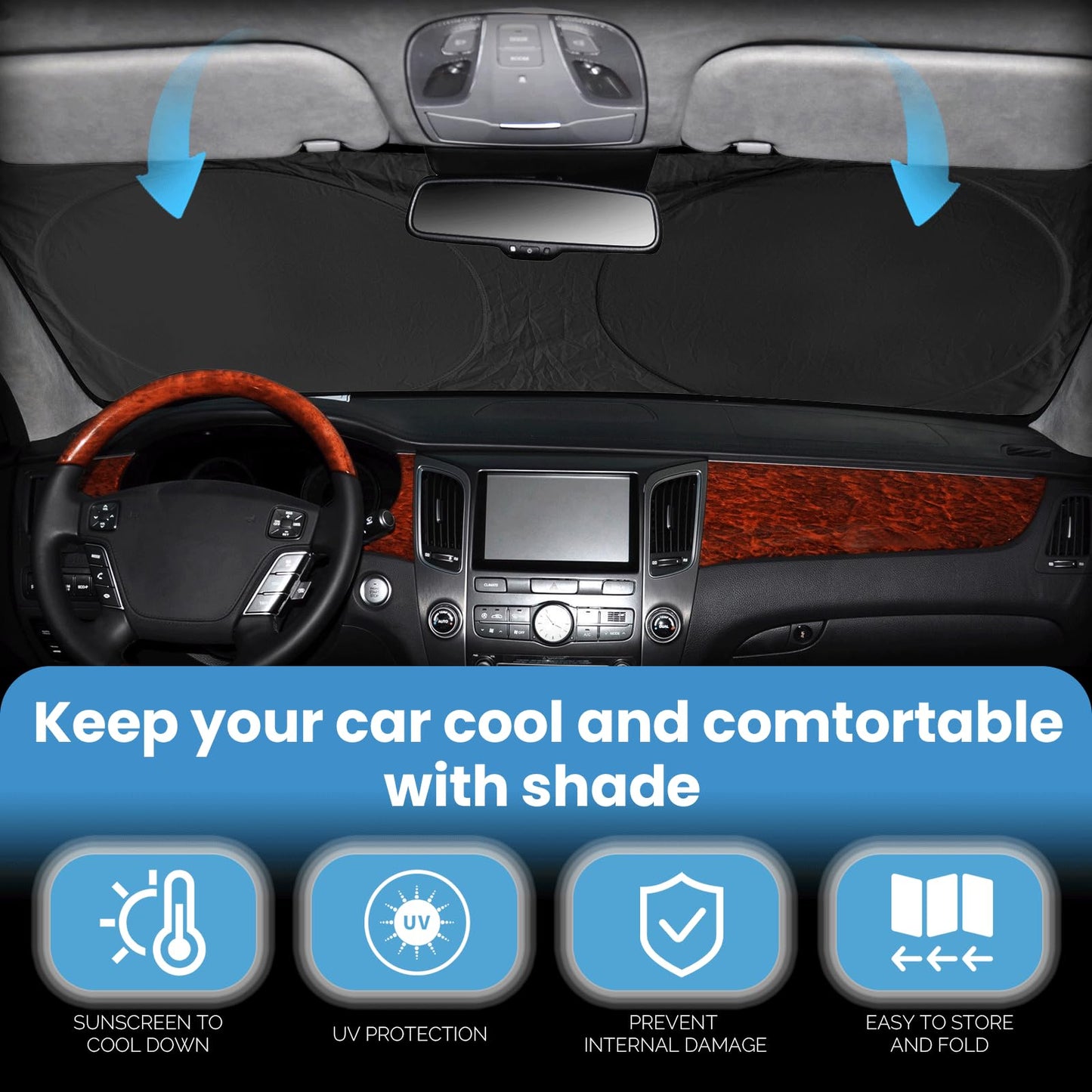 for 3 Series Windshield Sun Shade Sunshade Fits BMW 2013-2018 3 Series/ F30/ F31/ F80/ M3 for BMW 328i 335i 320i 330i 325i Windshield Cover Window Shield Protector Sun Visor Car Accessories