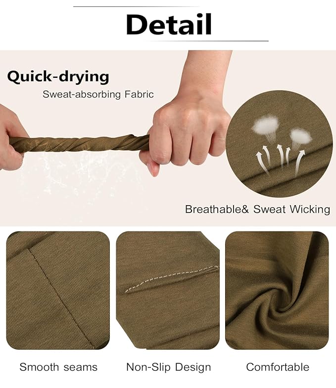 Ztomine Headbands for Women, 8pcs Stretchy Non Slip Soft Cotton Cloth Hair Bands for Sports, Workout, Yoga and Running