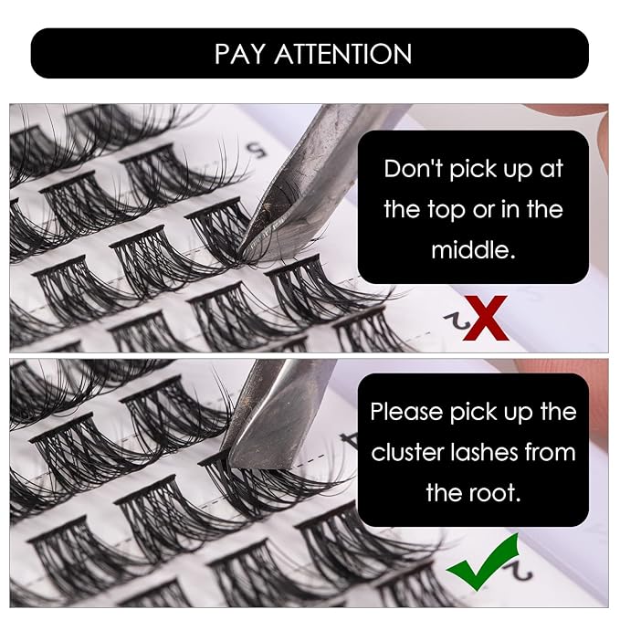 Lash Clusters 144 Pcs Individual Lashes Clusters Eyelash Extensions False Eyelashes DIY Lash Extension Reusable False Eyelashes Natural Look Mix 10-16mm-DM06