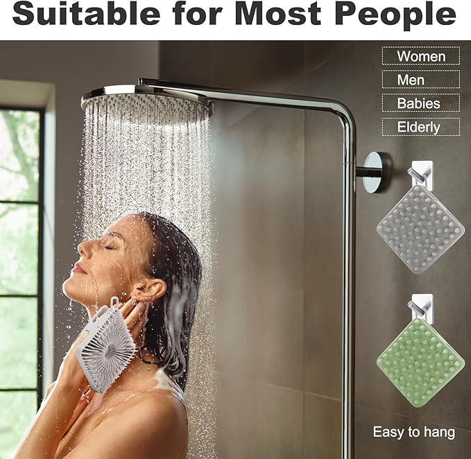 Silicone Body Scrubber, Loofah Double-Sided Body Brush, Shower Scrubber and Scalp Massager Shampoo Brush for Sensitive Kids Women Men All Kinds of Skin (Grass Green)