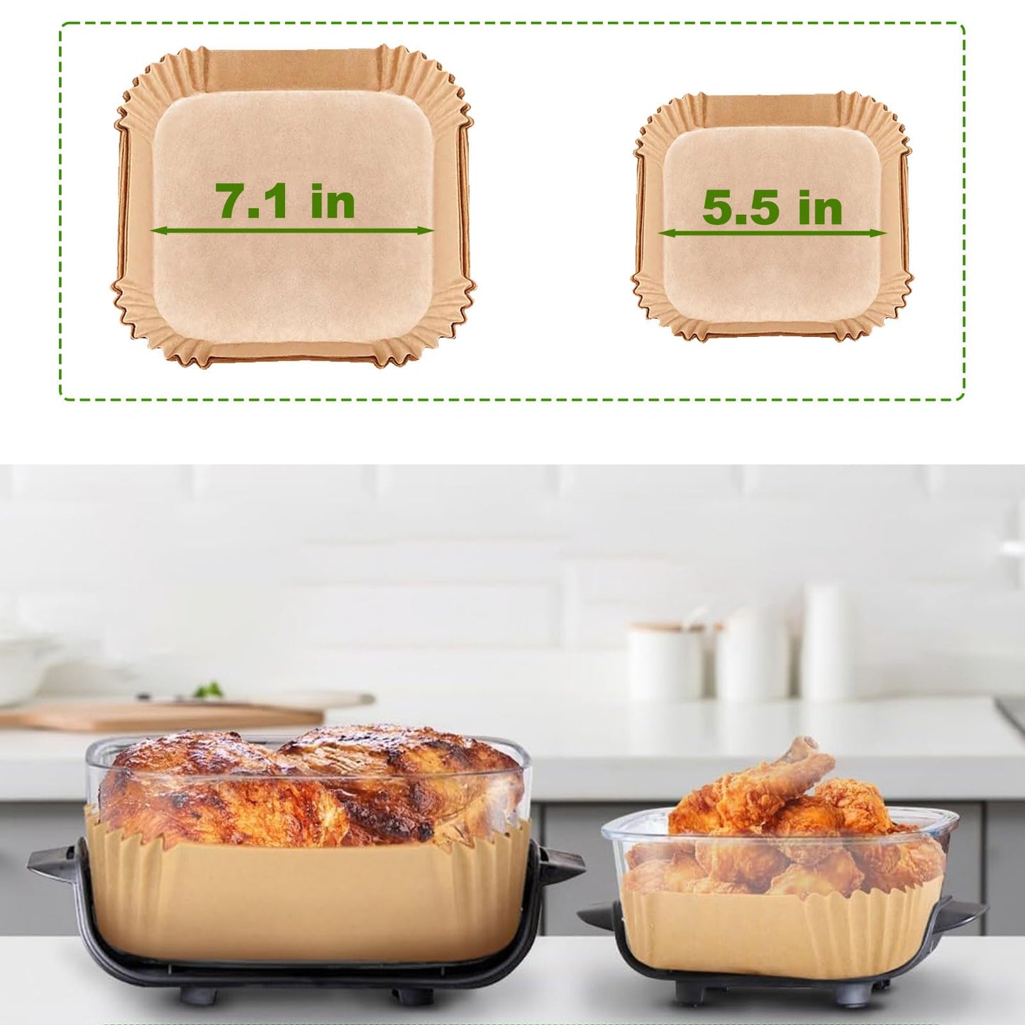 Air Fryer Liners for Ninja Crispi, Disposable 125 + 125 Pcs Ninja Crispi Accessories for Ninja Crispi 4-in-1 Portable Glass Air Fryer Cooking System, Non-Stick Ninja Crispi Liners Disposable
