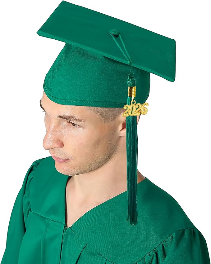 GraduationMall Matte Graduation Cap with 2026 Tassel for High School & Bachelor