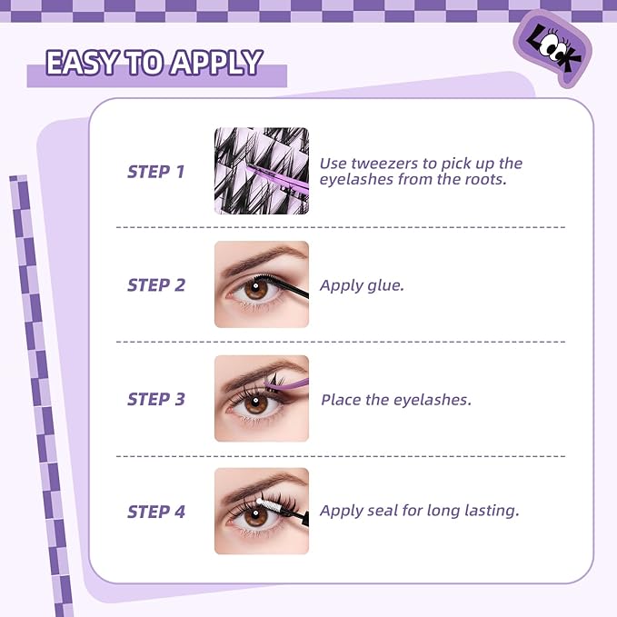 B&Q Manga Lashes Clusters Anime Lashes 8-18mm Mixed 120pcs Eyelash extension Manga Style Lash Feature Side Spike Cat Eye Eyelash Clusters Perfect Choice for Beginners at Home (Lash-Anime 04)
