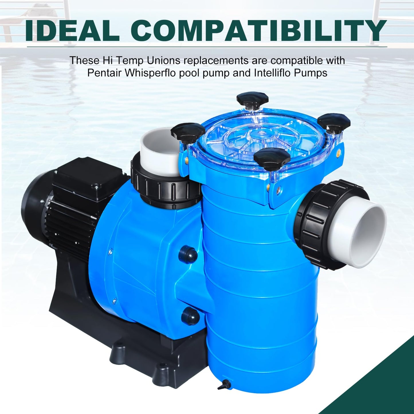 Briwooody 8 Pcs MIP x 2" Hi Temp Unions Compatible with Pentair Whisperflo Pool Pump Compatible with Intelliflo Pump 2" PVC Pool Pump High Temp Unions for Pool Pump