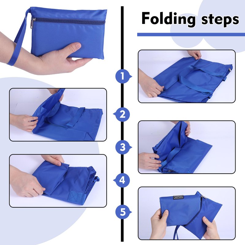 AOTIAN Heavy Duty 20 Liter Reusable Grocery Bags, Thickened Tear-Resistant Polyester Fabric Foldable Machine Washable Shopping Bags, Zipper Closure Water-Resistant Large Tote Bag Travel Gym Beach Bag
