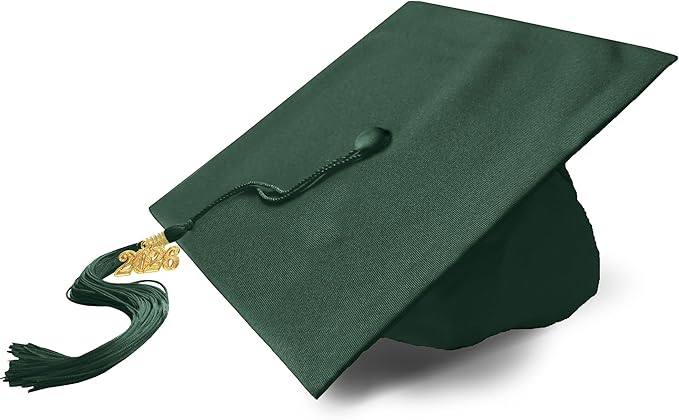 Graduation Cap with 2026 Tassel Year Charm Black Graduation Cap for High School & Bachelor